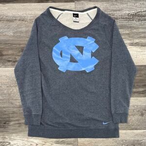 Nike UNC North Carolina Tarheels Heather Blue Women M Fleece Pullover Sweatshirt